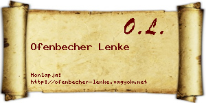 Ofenbecher Lenke névjegykártya